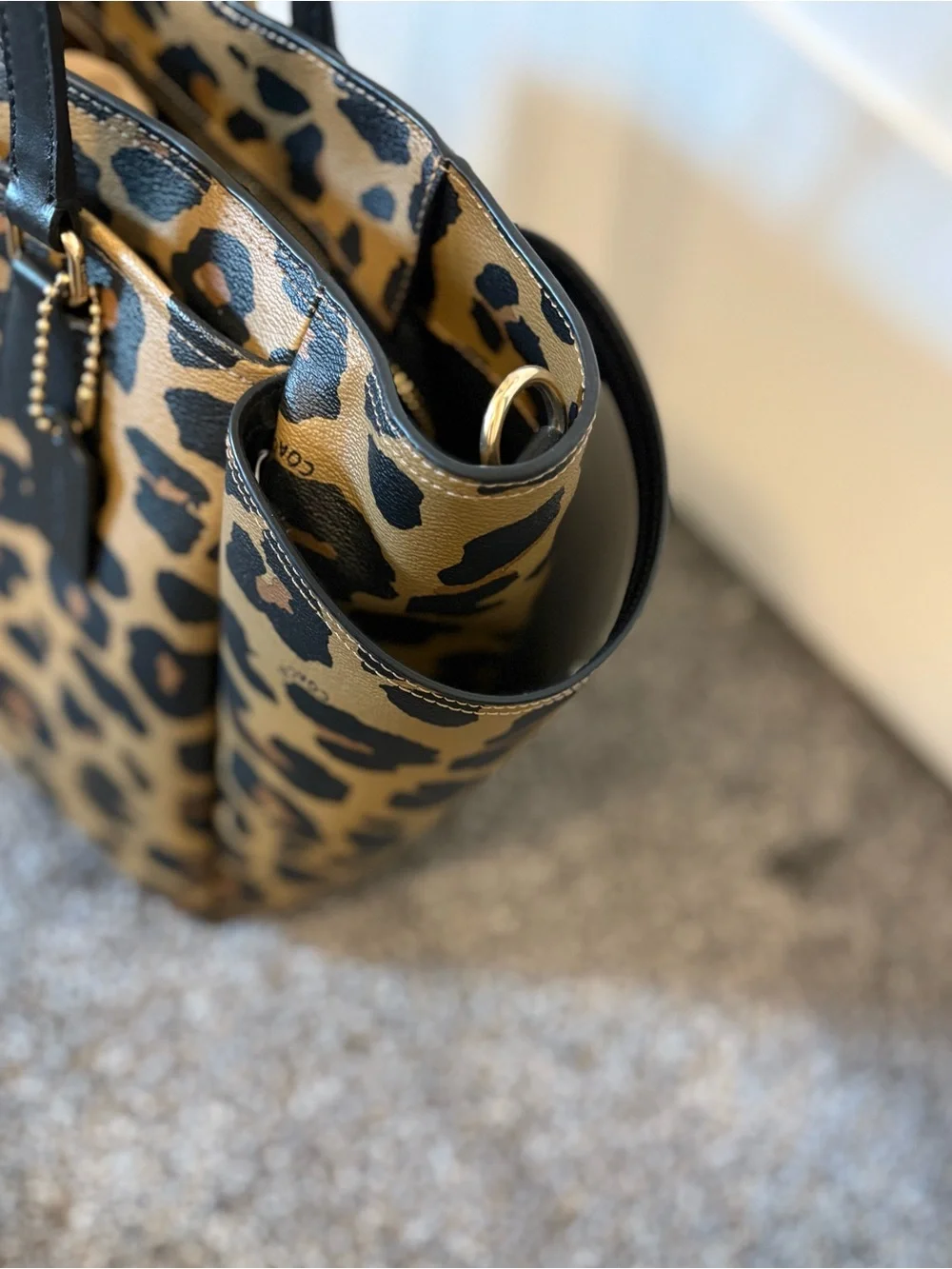 COACH BABY BAG WITH LEOPARD PRINT NWT